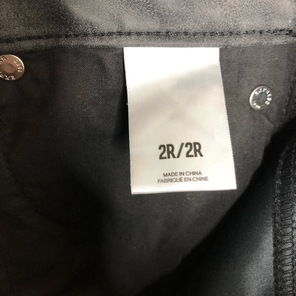 Express Dark Grey Stone Wash Faux Leather Pants 2 - Picture 4 of 4